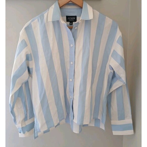 J. Crew Collection Relaxed Cropped Shirt ButtonBarlow - Picture 1 of 11